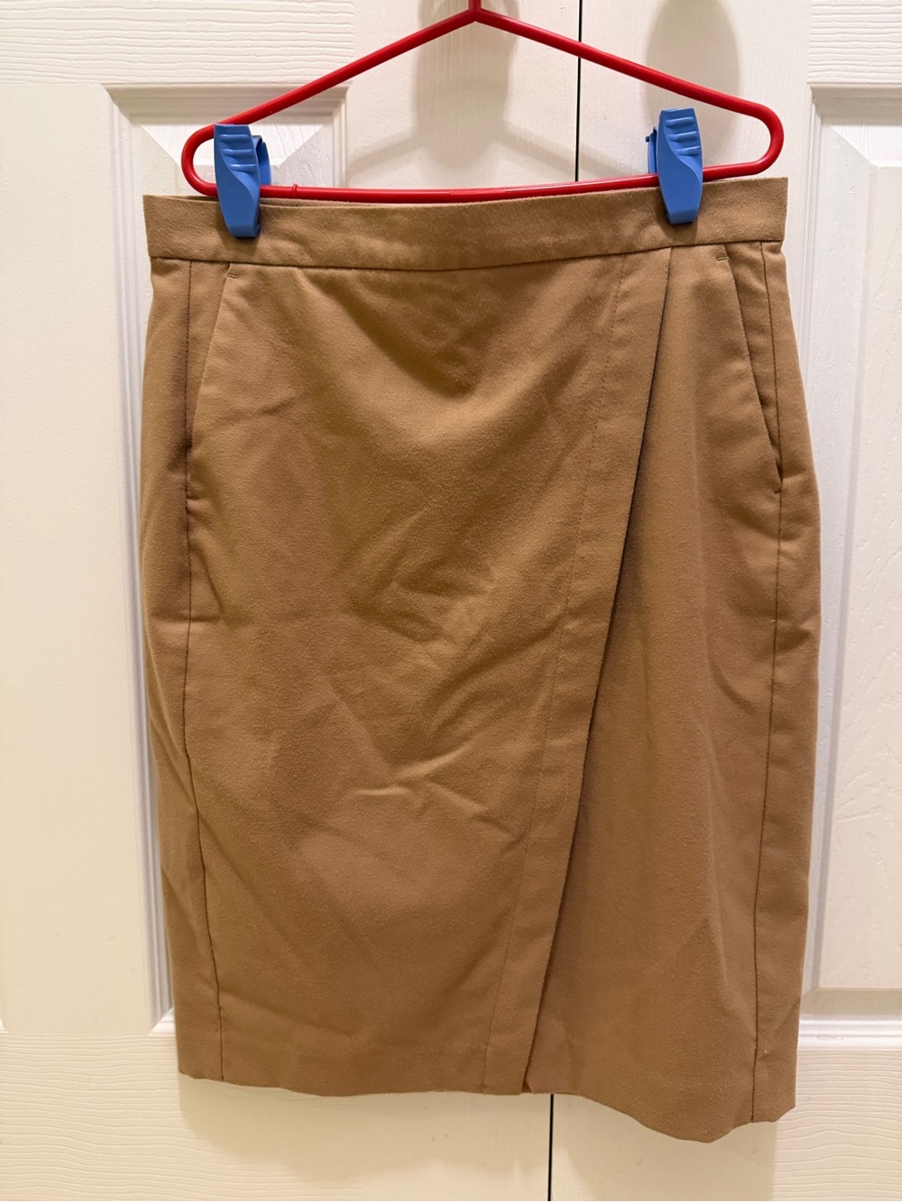 Banana Republic Camel Pencil Skirt with Front Wrap Detail